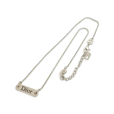 Dior Plate Logo Necklace "Silver"