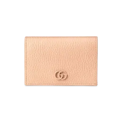 GUCCI GG Marmont Card Case Wallet "Rose Beige"