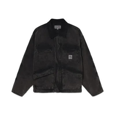 Stussy Shop Jacket Spray Dye Canvas "Black"