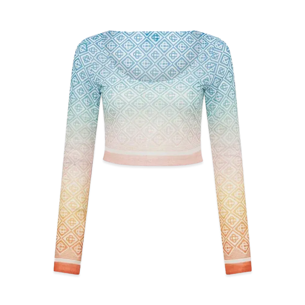 Casablanca Gradient Monogram Mesh Top "Multi"