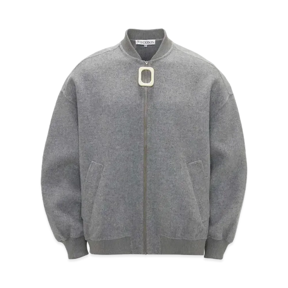 JW ANDERSON Oversized Wool Bomber Jacket "Melange Gray"