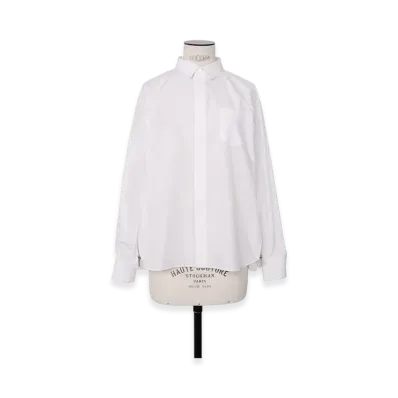 sacai Poplin x Chiffon Shirt "Off White"