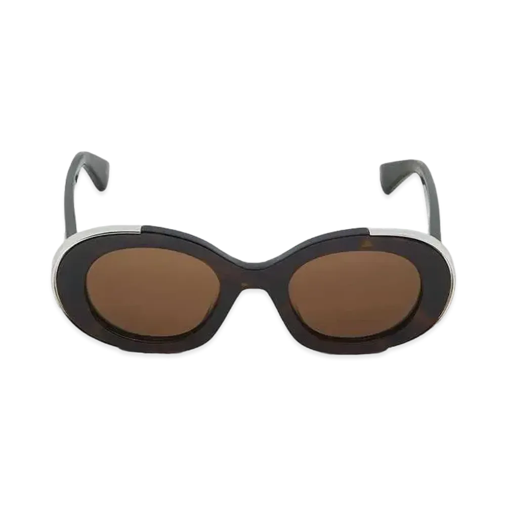 Alexander McQUEEN Grip Oval Sunglasses "Brown"