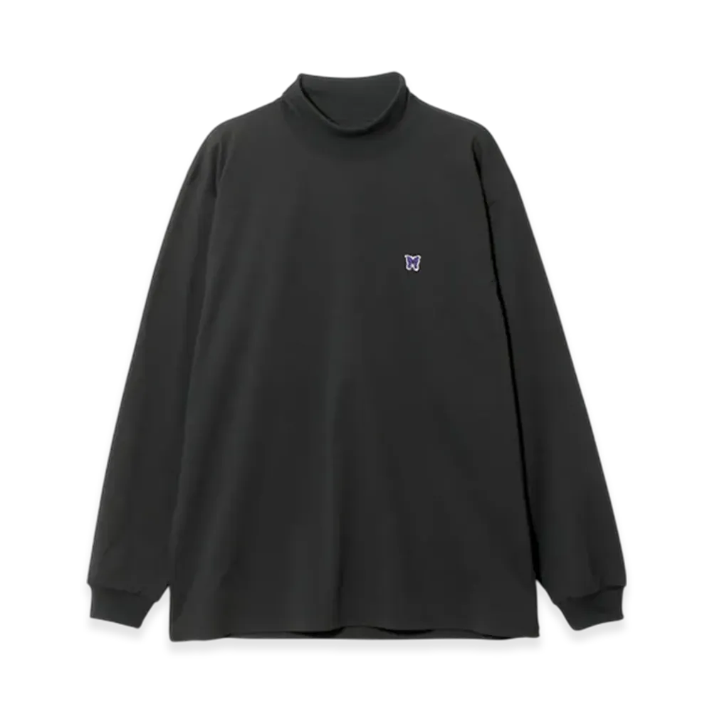 NEEDLES L/S Mock Neck Tee - Poly Jersey "Black"