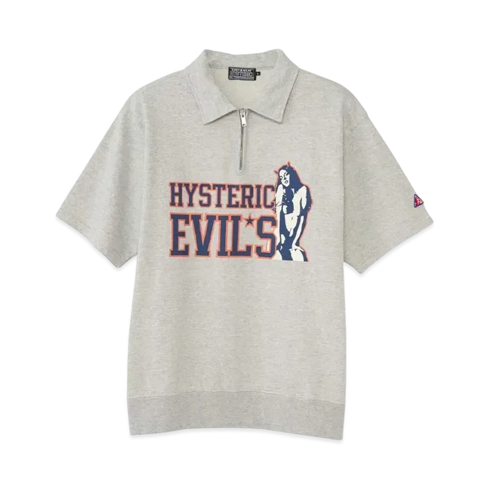 HYSTERIC GLAMOUR Hysteric Evil'S Collared Sweatshirt "Top Gray"
