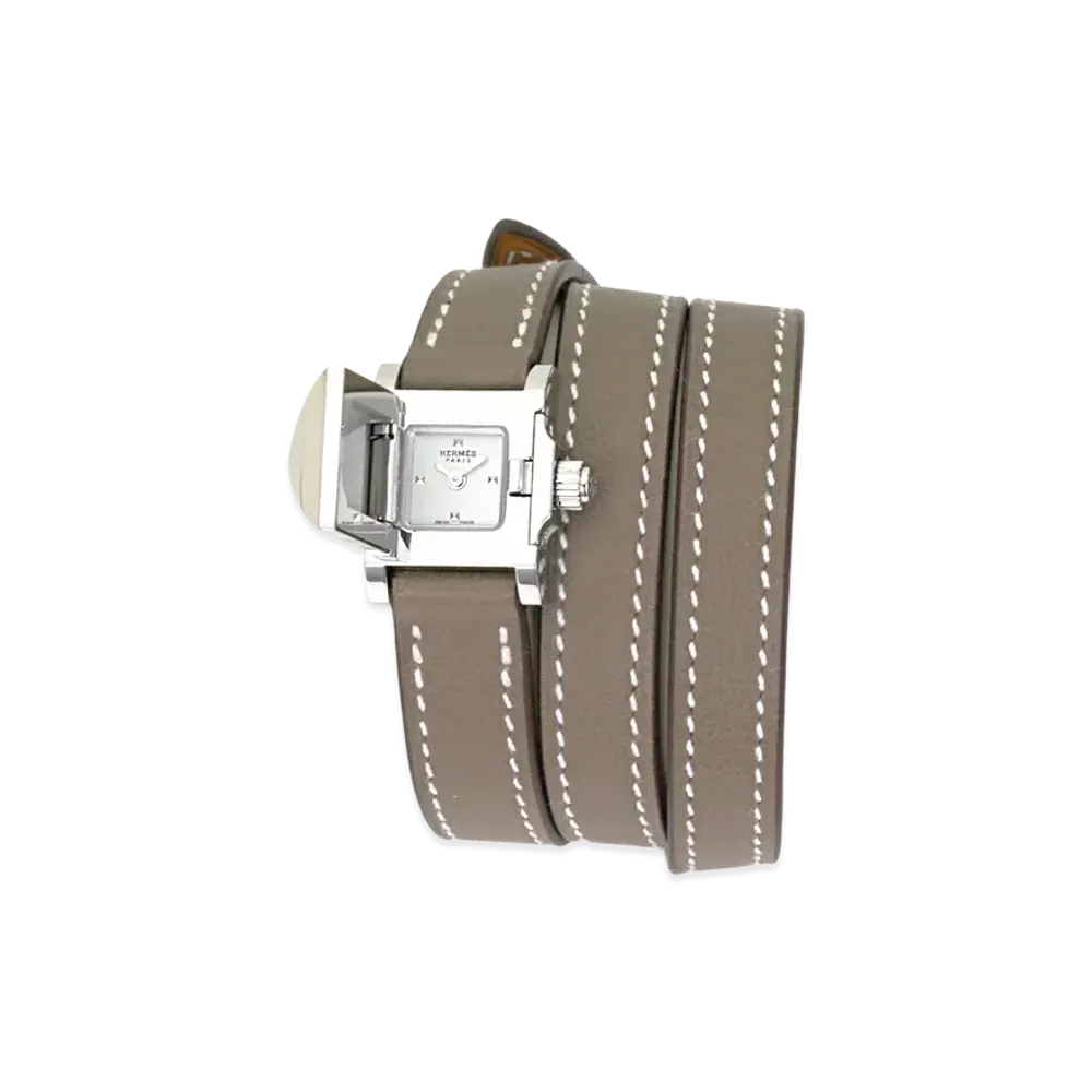 Hermes Women's Medor Triple Tour Quartz 16mm "Brown/Silver"