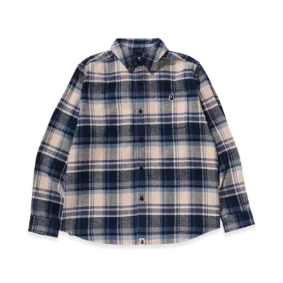 A BATHING APE Bape Check Shirt "Navy"