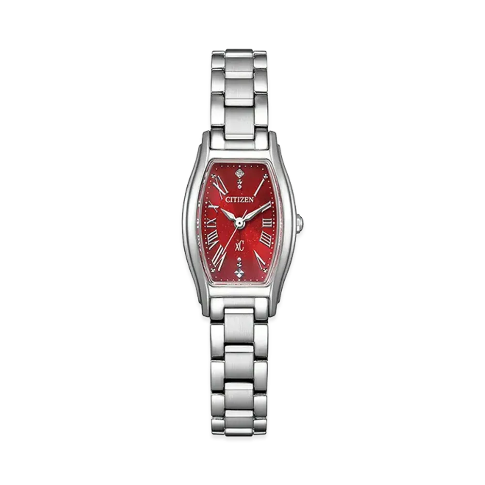 CITIZEN Women's XC Basic Collection Eco-Drive Lab-Grown Diamond 1P 19.5mm "Silver/Red"
