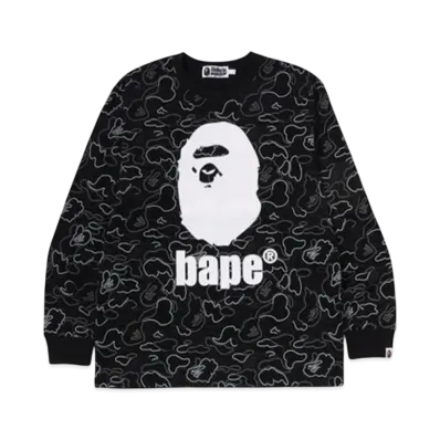 A BATHING APE Neon Camo Ls Tee "Black"