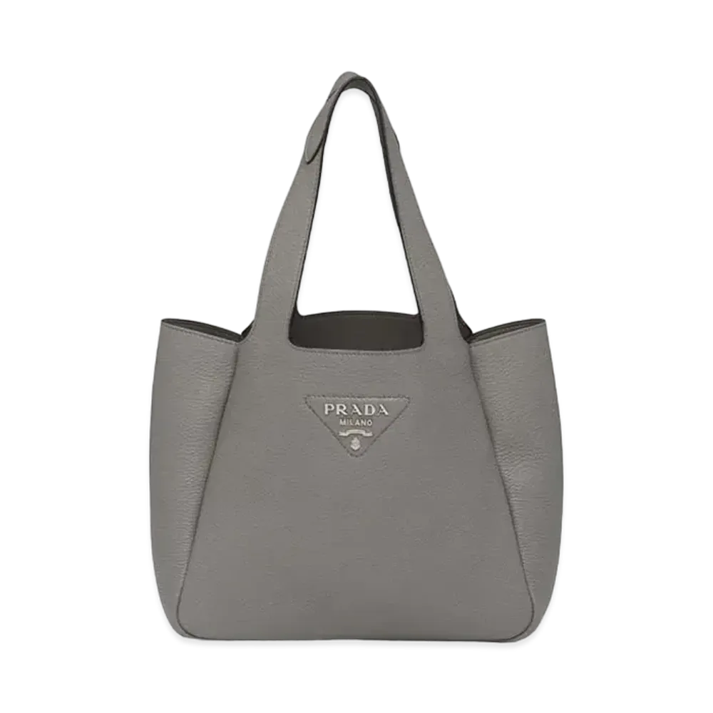 PRADA Dynamique Leather Tote "Slate Gray"