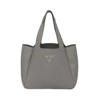 PRADA Dynamique Leather Tote "Slate Gray"