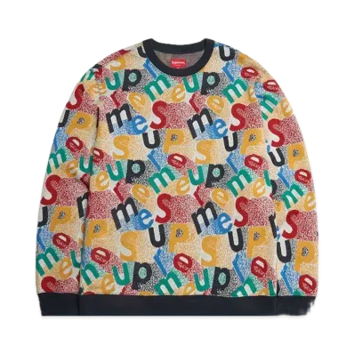 Supreme Scatter Text Crewneck "Navy"