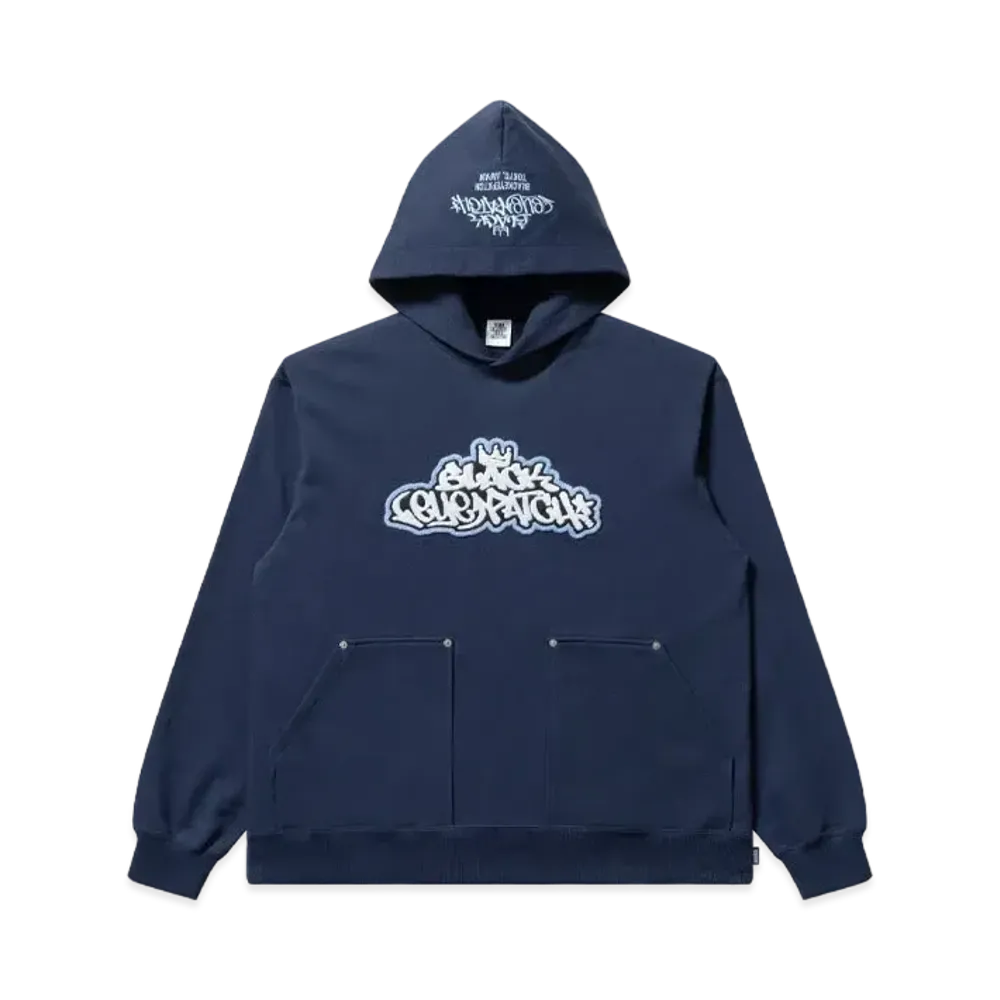 BlackEyePatch Style Script Double Pocket Hoodie "Navy"