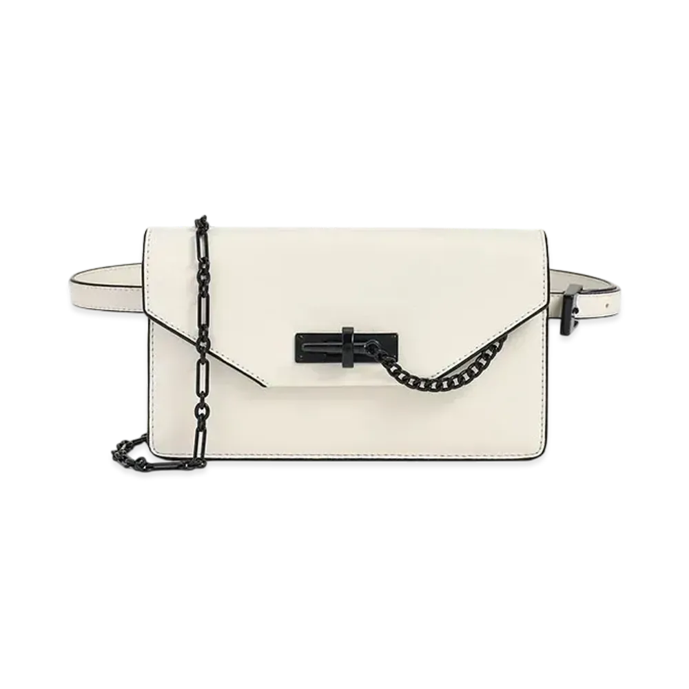 CHARLES & KEITH Samantha Envelope Chain Embellished Crossover Bag "Cream"