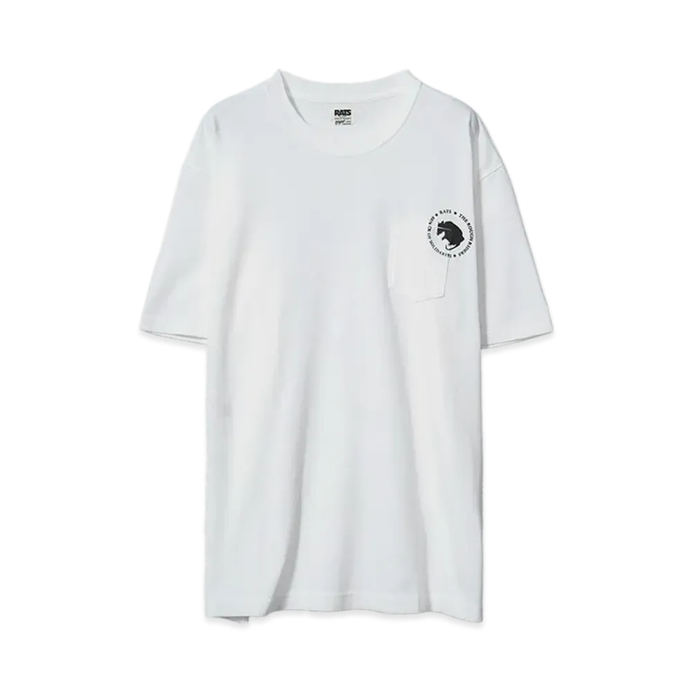 RATS CIRCLE POCKET TEE BACK PRINT "WHITE"