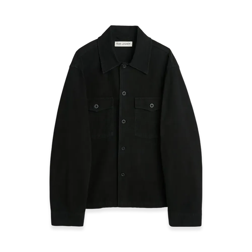OUR LEGACY Evening Coach Jacket "Black Brushed Cotton"