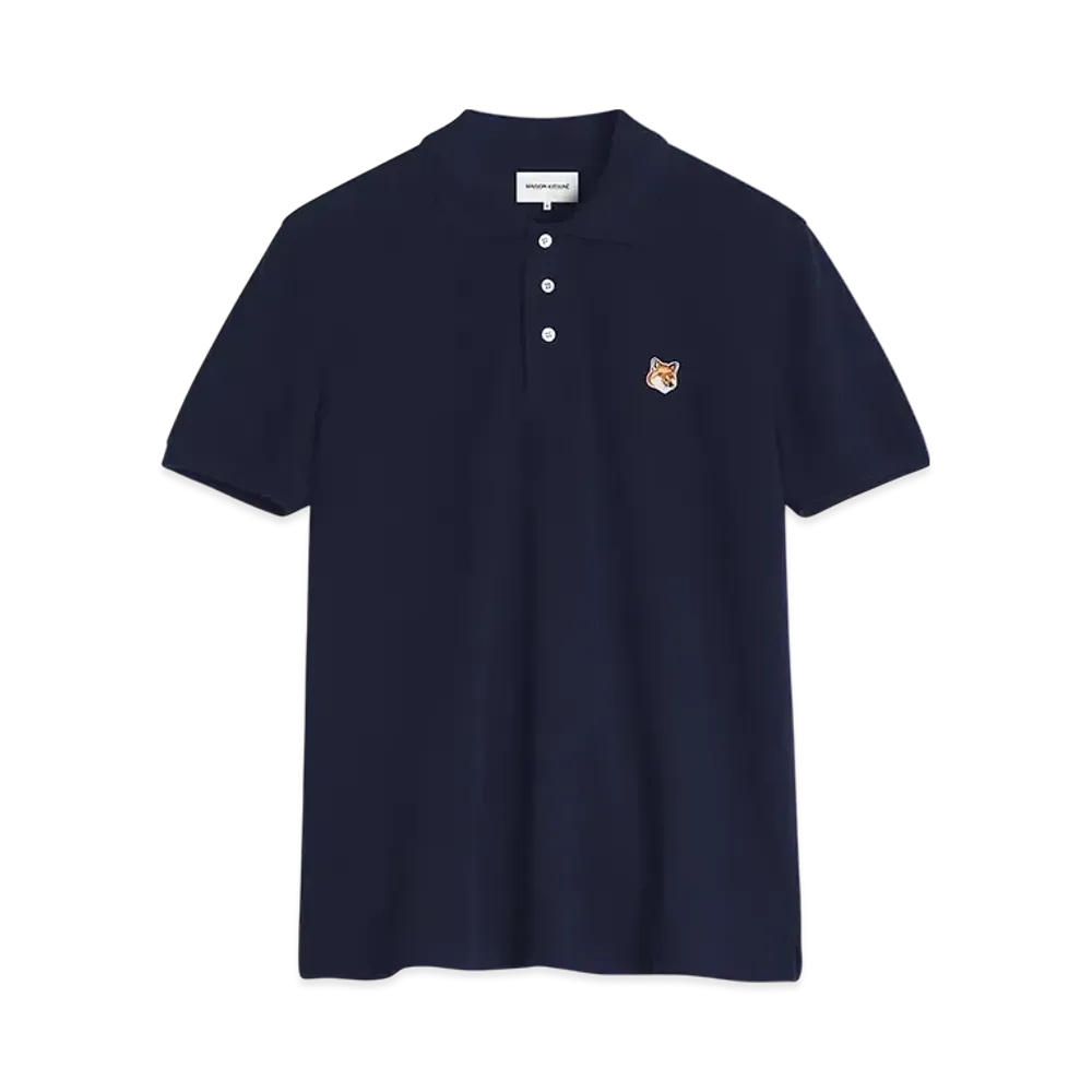 Maison Kitsune Fox Head Patch Regular Polo "Ink Blue"