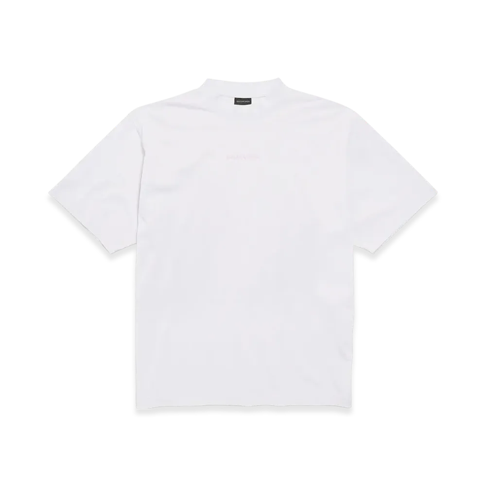 BALENCIAGA BALENCIAGA Back T-shirt Medium Fit "Dirty Effect White/Baby Pink"