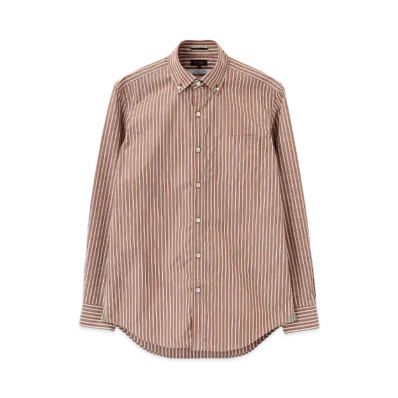 Paul Smith Group Stripe Button-Down Shirt "Brown"