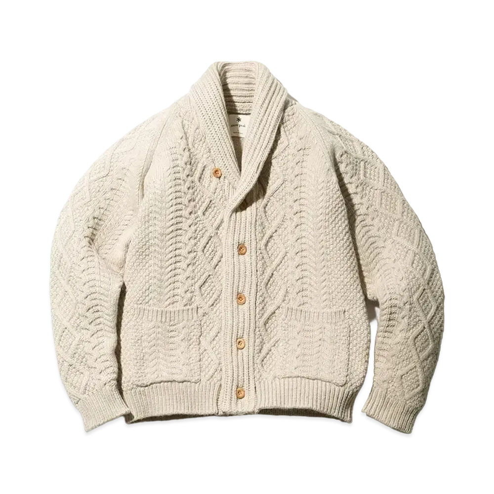 snow peak Alpaca Knit Cardigan "Ecru"