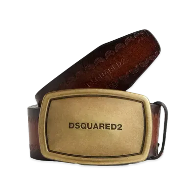 Dsquared2 Vintage Plaque Belt "Brown"