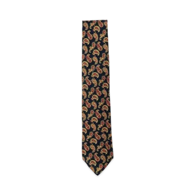 BEAMS Silk Tie Hopsack Paisley Print "Blue"