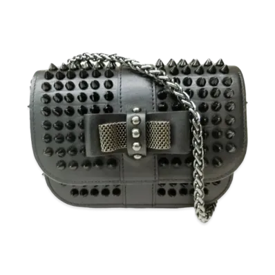Christian Louboutin Sweet Charity Studs Leather Shoulder Bag "Black"