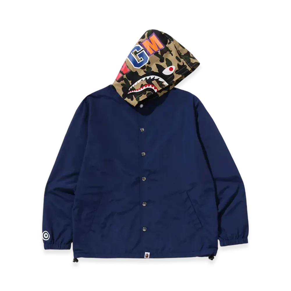 A BATHING APE Shark Coach Jacket "Navy"