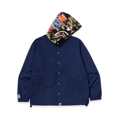 A BATHING APE Shark Coach Jacket "Navy"