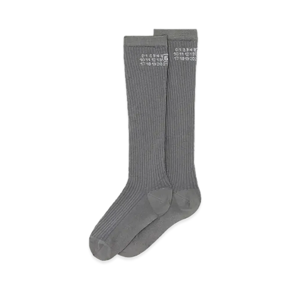 MM6 Maison Margiela Numeric Rib Socks "Grey"