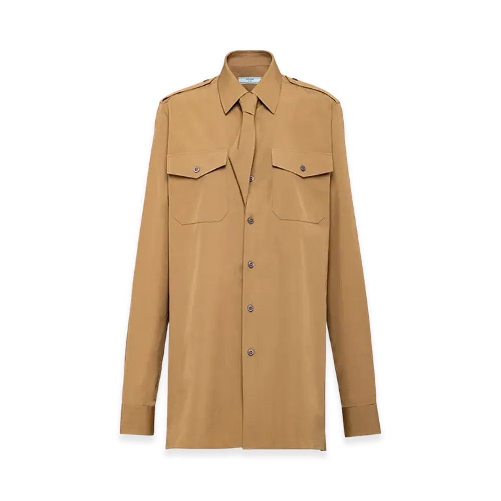 PRADA Women's Poplin Shirt "Cork Beige"