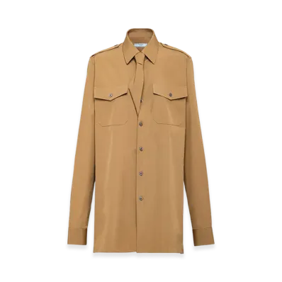 PRADA Women's Poplin Shirt "Cork Beige"