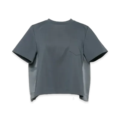 sacai Nylon Twill Mix Cotton Jersey T-Shirt "Blue Gray"