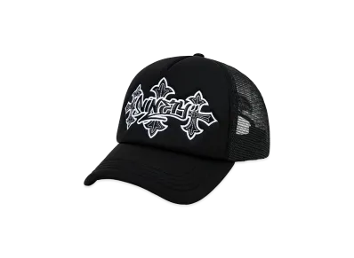 SUPPLIER x 9090 Cross Leather Patch Mesh Cap "Black"