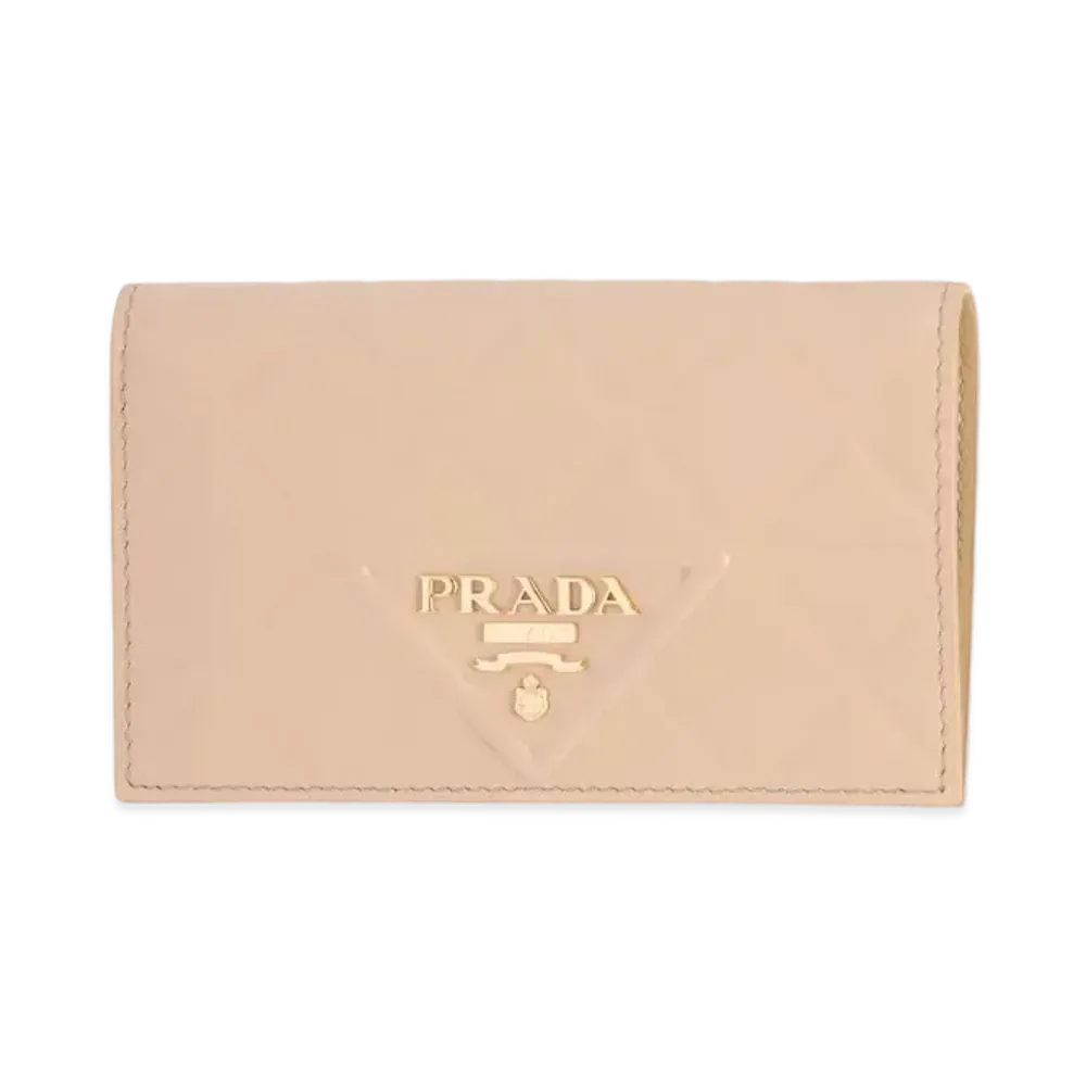 PRADA Small Leather Wallet "Sand Beige"