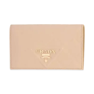 PRADA Small Leather Wallet "Sand Beige"