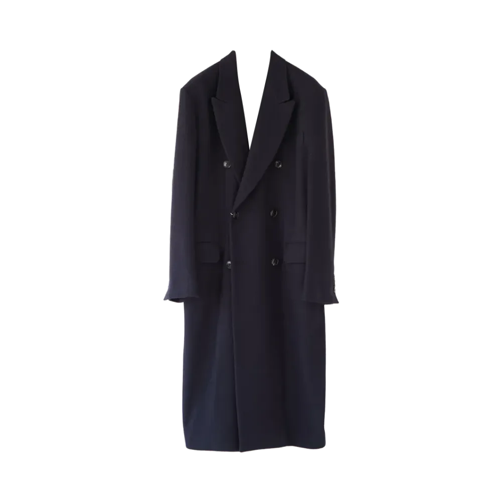 COMOLI Cashmere Double Chester Coat - 24AW "Navy"