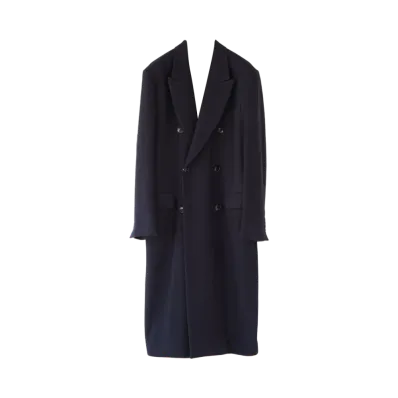 COMOLI Cashmere Double Chester Coat - 24AW "Navy"