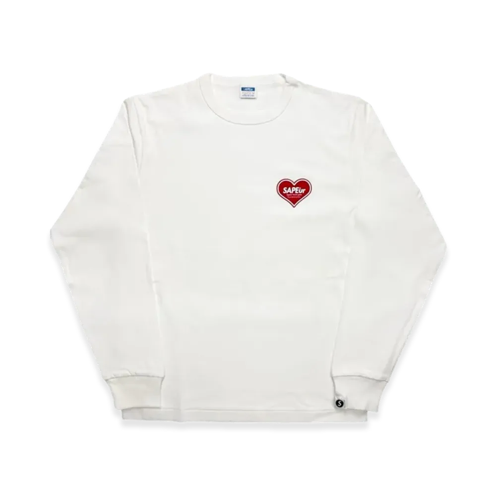 SAPEur Youth Cherish & Co.Heart L/S Tee "White"