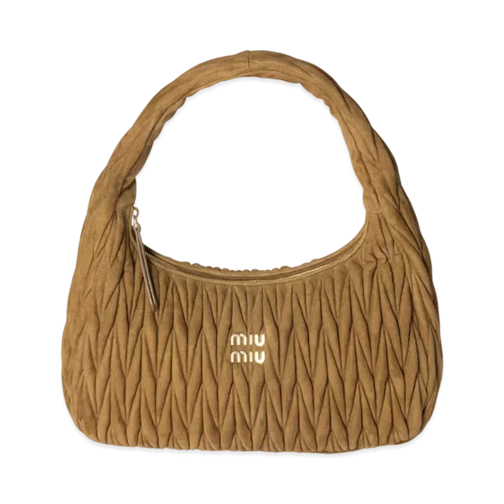 MIUMIU Wander Matelasse Suede Bag Extra Large "Olive"