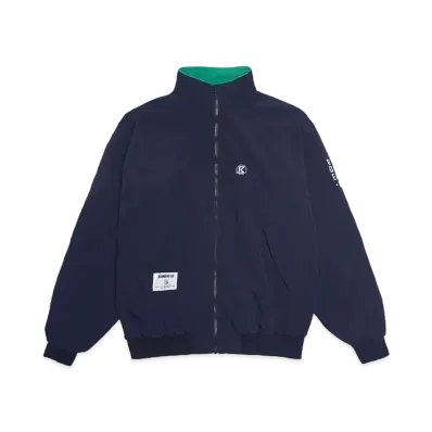 BILLIONAIRE BOYS CLUB EMBROIDERED LOGO FLEECE LINED NYLON JACKET "NAVY"