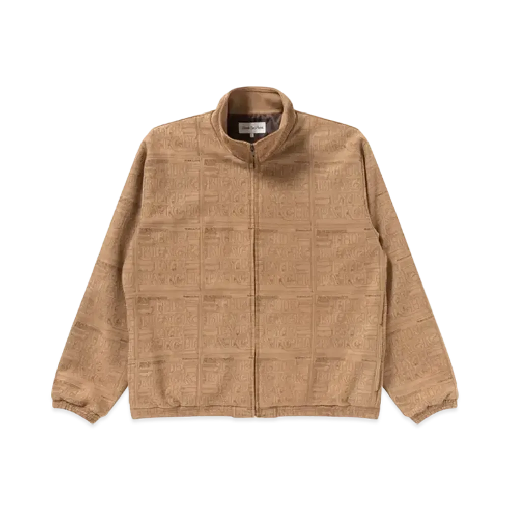 Black Eye Patch Priority Label Fake Suede Track Jacket "Brown"