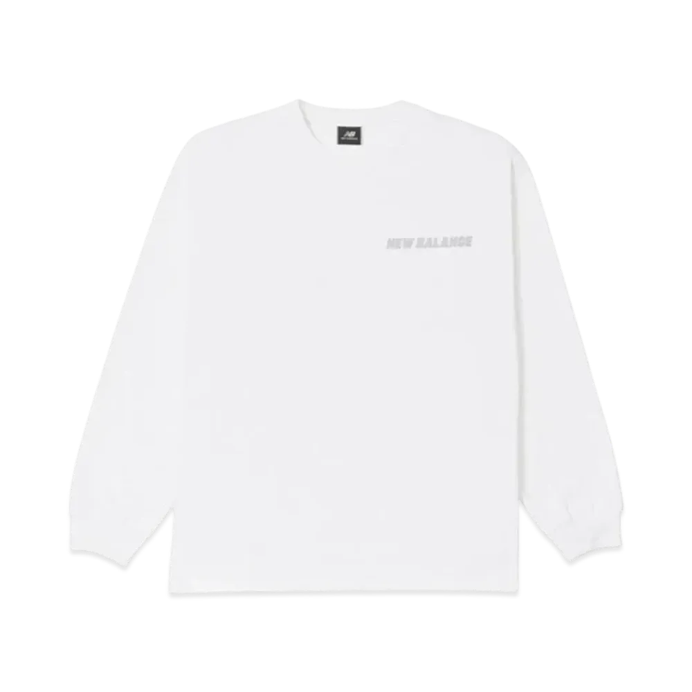 New Balance MET24 Reflection NB Logo Long Sleeve Tee "White"