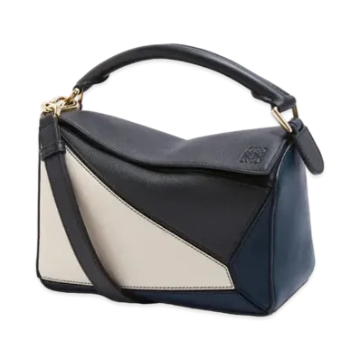 LOEWE Small Puzzle Bag In Classic Calfskin "Black/Angora"