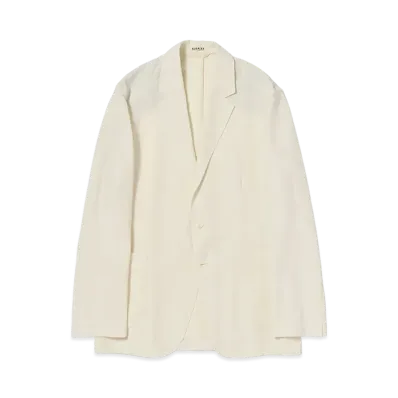 AURALEE Light Cotton Wool Viyella Jacket "Ivory White"