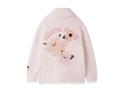GELATO PIQUE x Pokemon Baby Moco Jacquard Shawl Cardigan "Pink"
