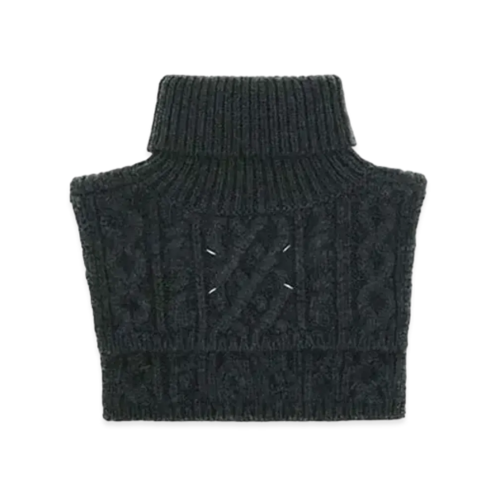 Maison Margiela Fisherman Cable Wool Turtleneck Scarf "Dark Green"