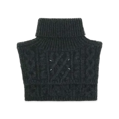 Maison Margiela Fisherman Cable Wool Turtleneck Scarf "Dark Green"