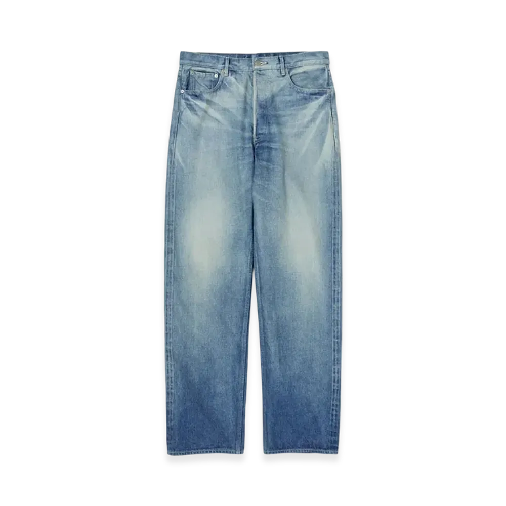 AURALEE Selvedge Faded Heavy Denim Wide Pants "Faded Indigo"