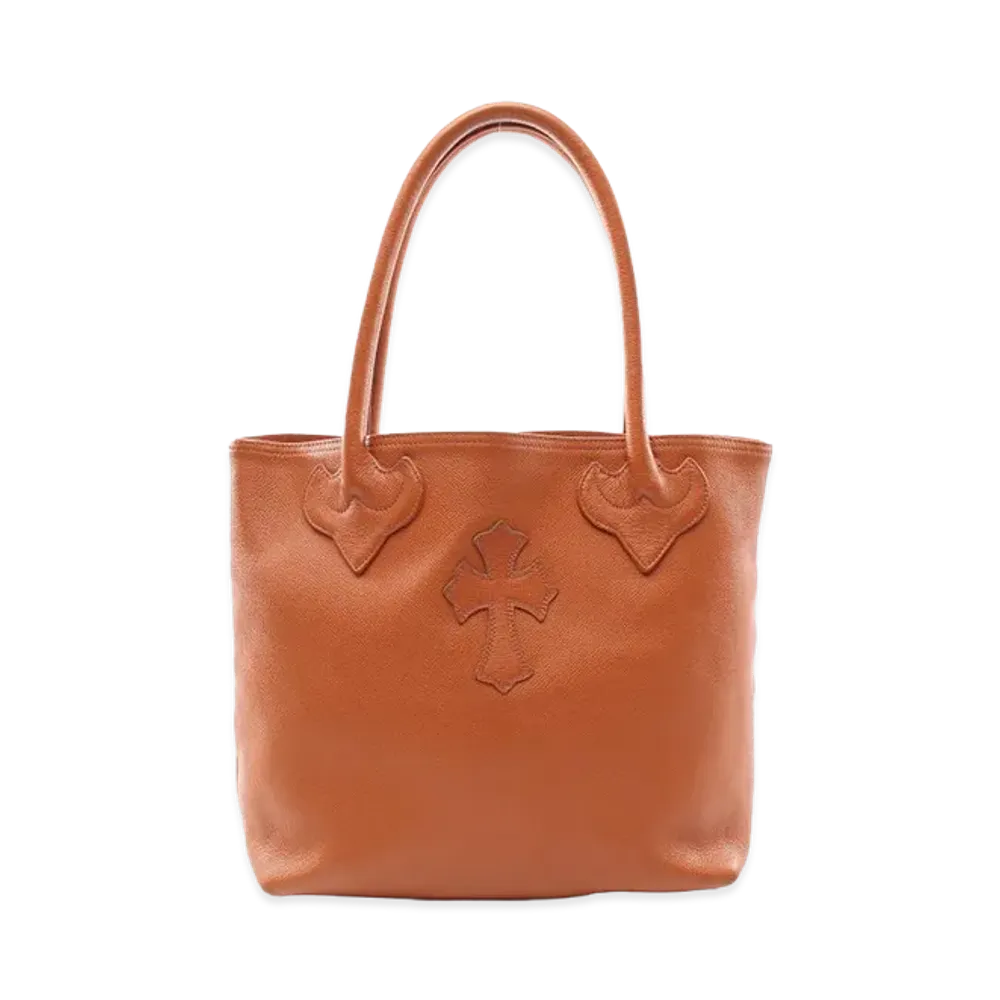 Chrome Hearts 1 Cemetery Cross Patch FS Tote "Light Brown"